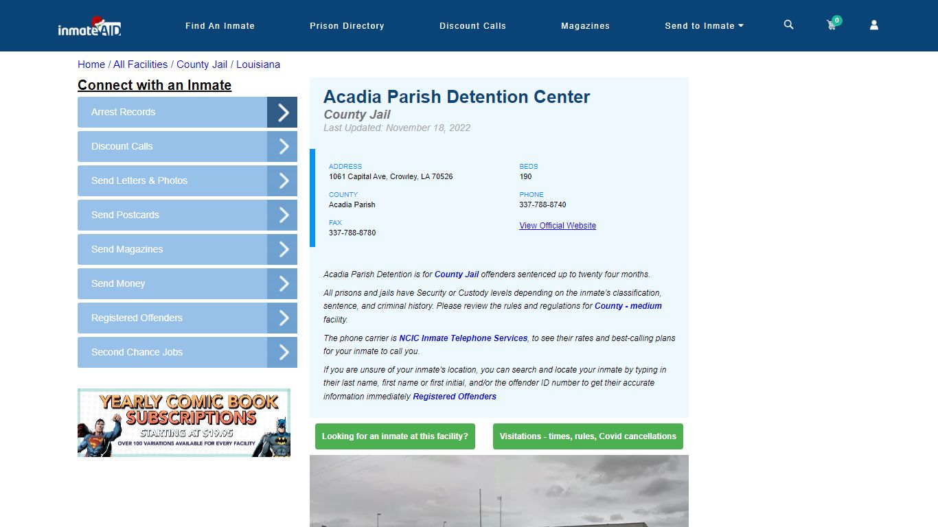 Acadia Parish Detention Center - Inmate Locator - Crowley, LA